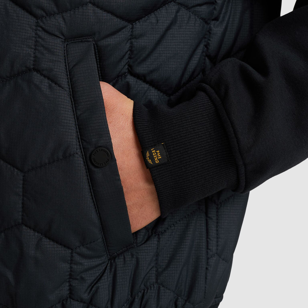 Zip jacket interlock nylon mix hyb, Carbon 5282 Bild 8