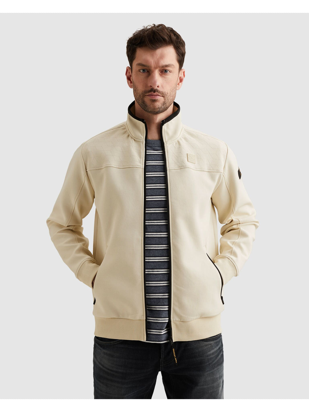 Zip jacket interlock sweat, Bone White 7013 Bild 3