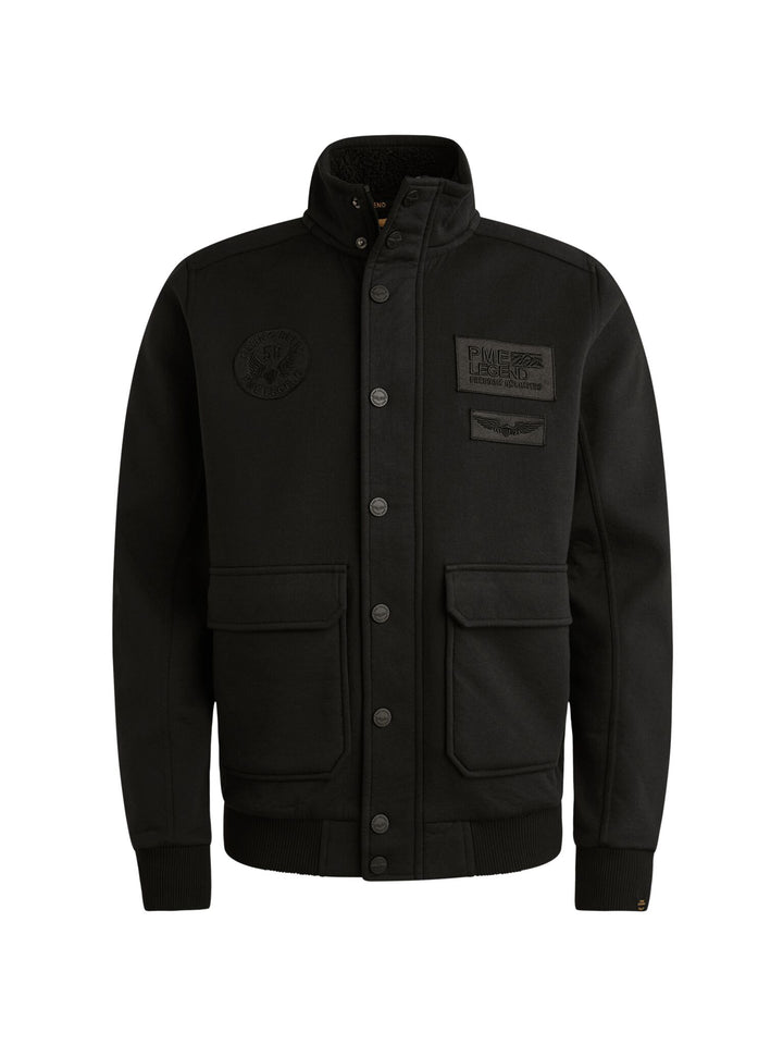 Zip jacket sherpa bonded fabricZip jacket sherpa bonded fabric, Black 999 Bild 1