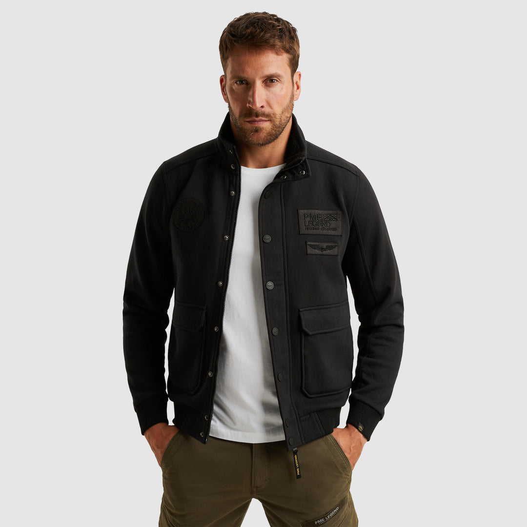 Zip jacket sherpa bonded fabricZip jacket sherpa bonded fabric, Black 999 Bild 3