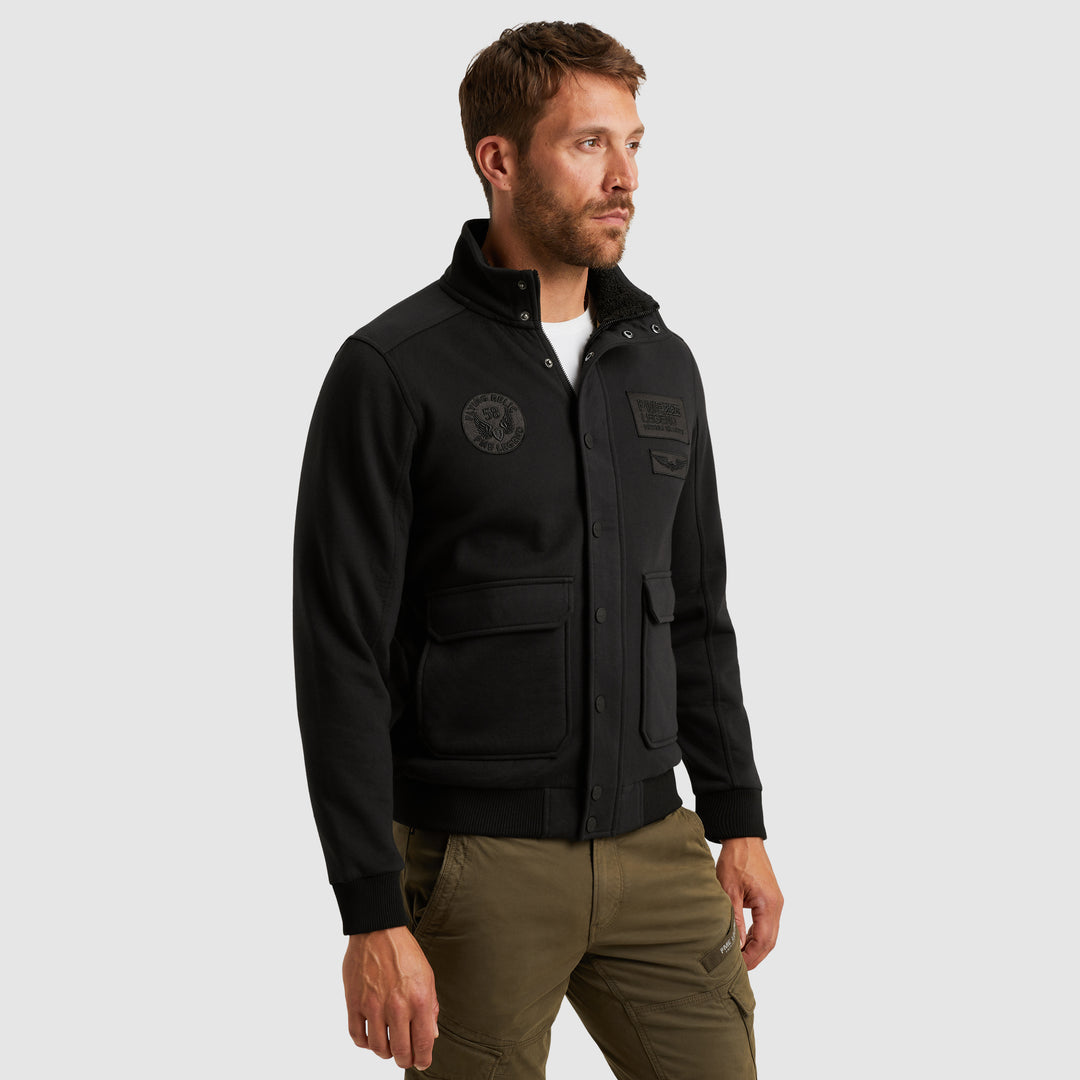 Zip jacket sherpa bonded fabricZip jacket sherpa bonded fabric, Black 999 Bild 4