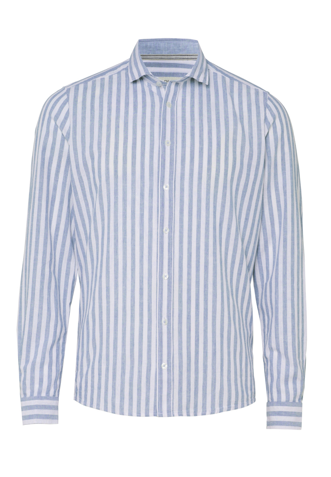 PURE- Casual Hemd Langarm, streifen mittelblau 163 Bild 1