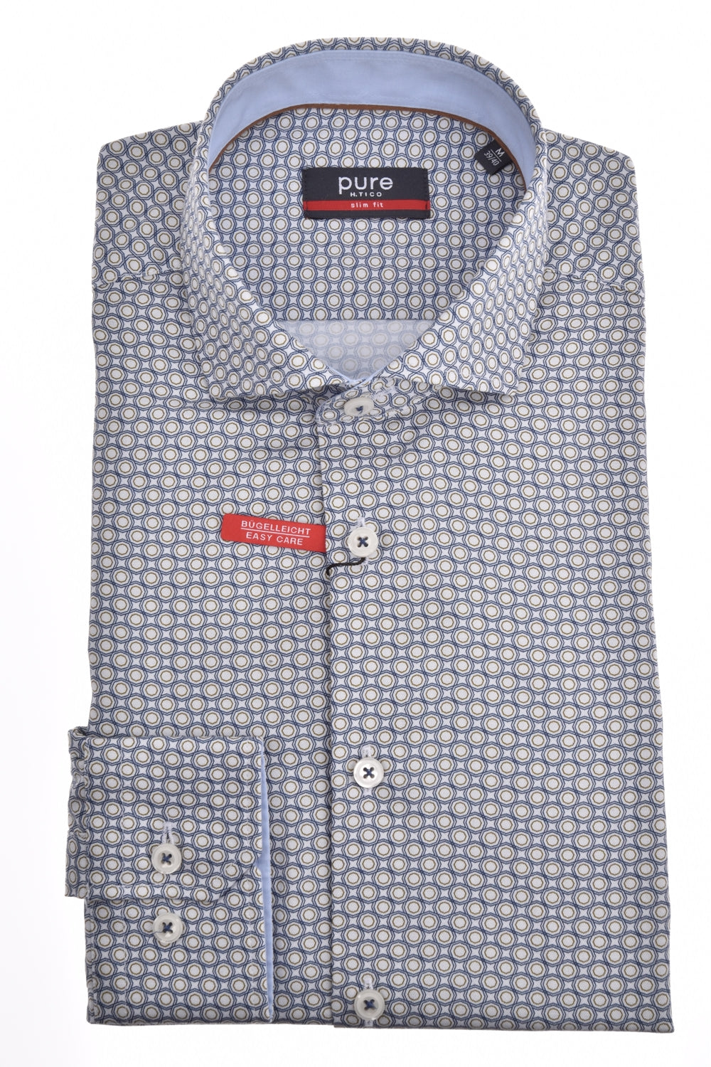PURE- City Hemd slim fit Langarm, druck dunkelblau 176 Bild 1