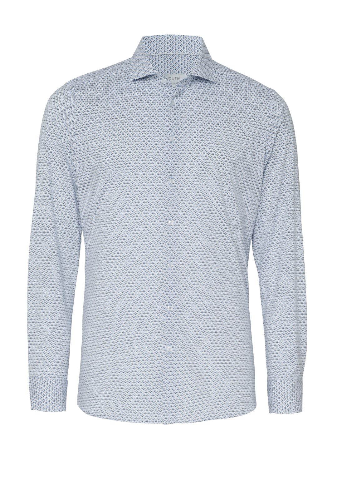 PURE- Functional Hemd Langarm, druck mittelblau 173 Bild 1