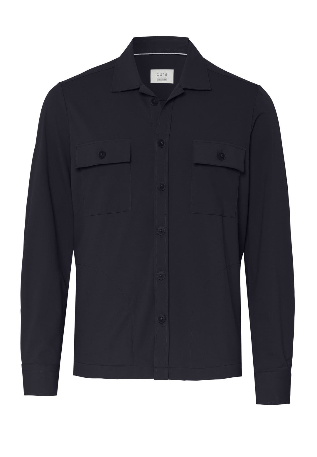 PURE- Functional Overshirt Langarm, uni marine 130 Bild 1