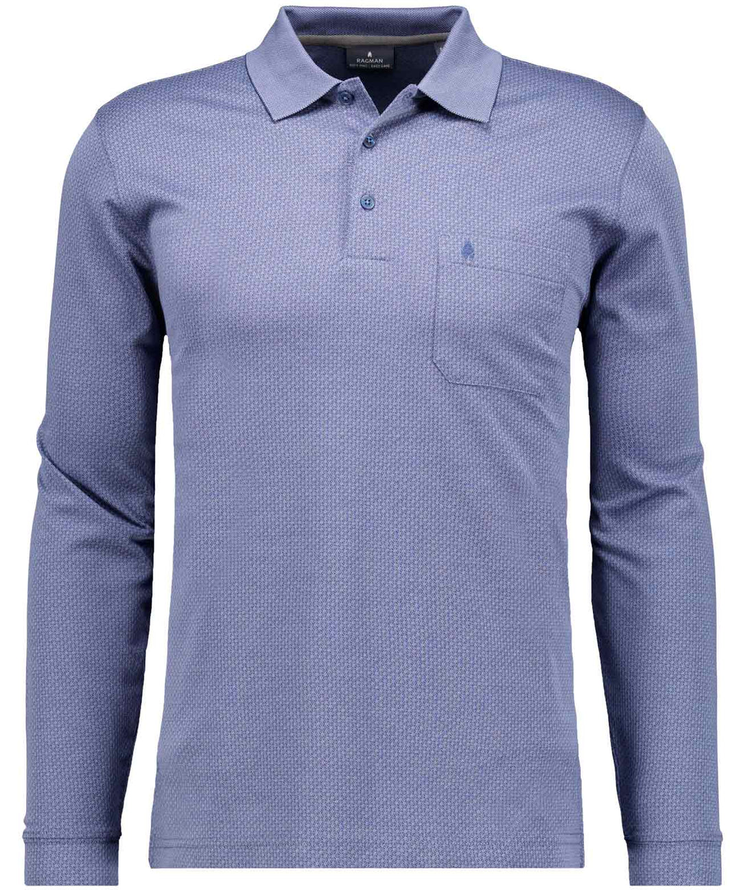 Polo button, LS, jacquard OV, JEANS 778 Bild 1