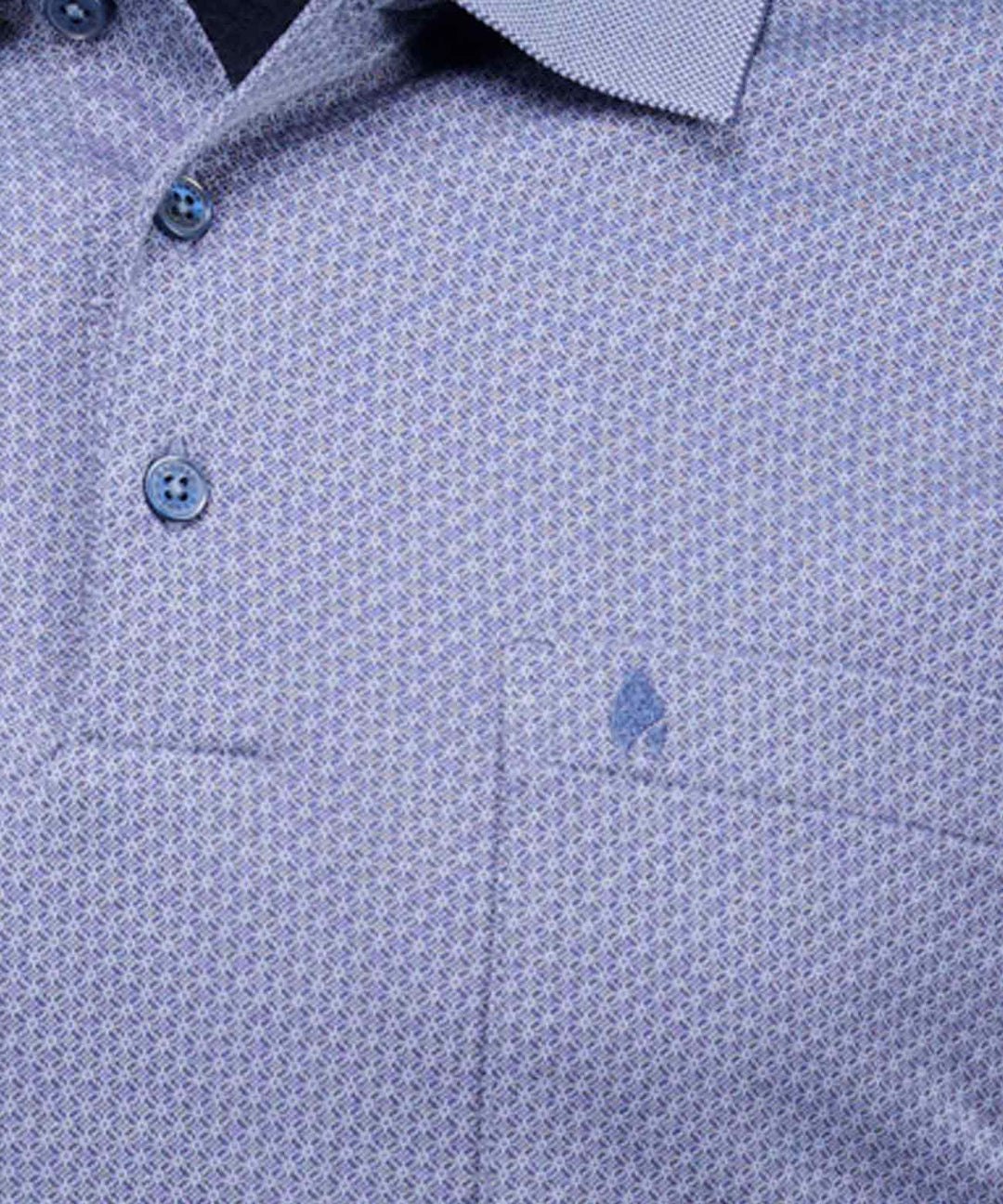 Polo button, LS, jacquard OV, JEANS 778 Bild 3
