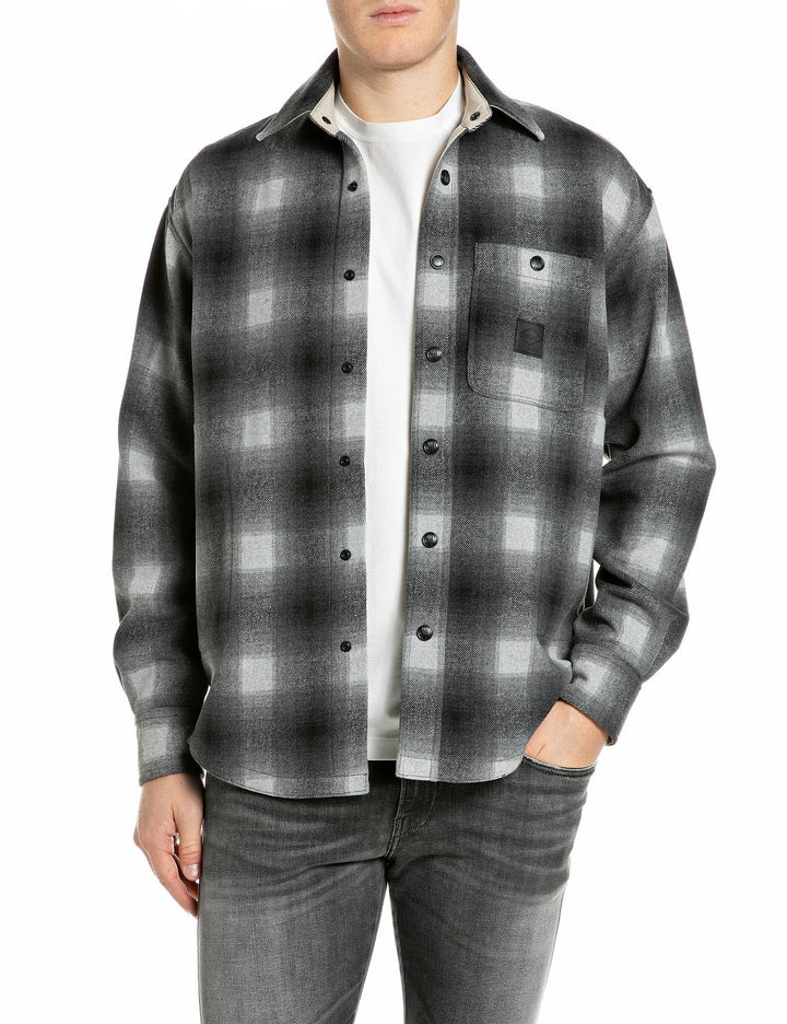 Jacke CHECKED WOOLEN MELTON, BLACK/LT GREY MACRO CHECK C059 Bild 1
