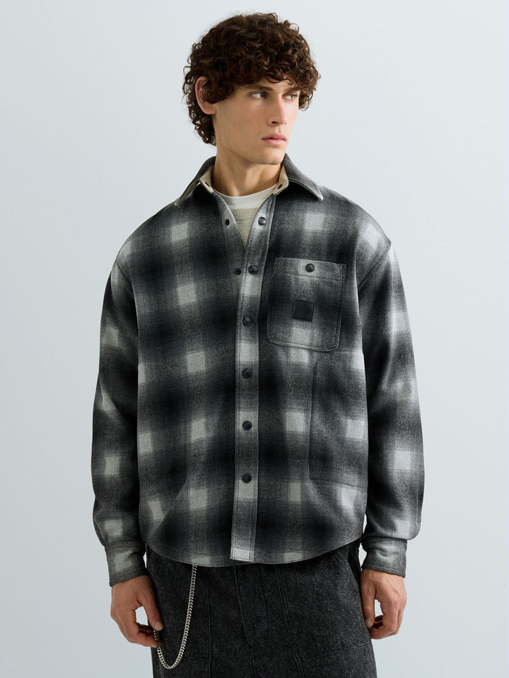 Jacke CHECKED WOOLEN MELTON, BLACK/LT GREY MACRO CHECK C059 Bild 4