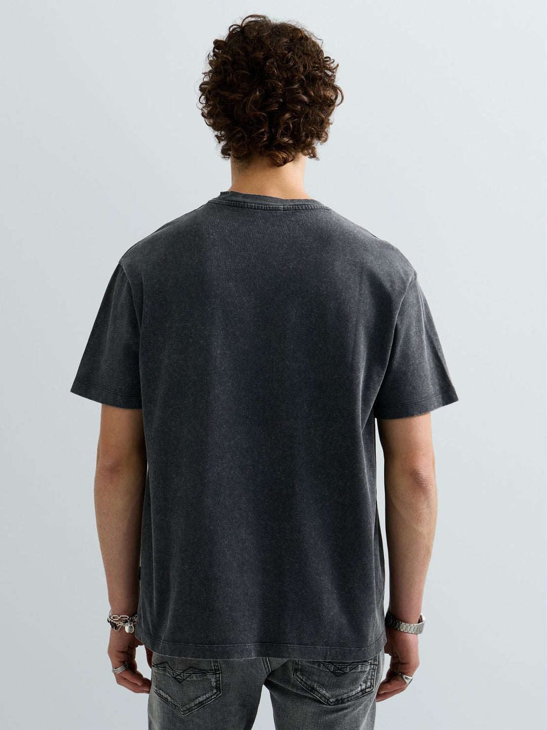 TShirt ACID WASH COTTON LOOSE, RAVEN C072 Bild 5