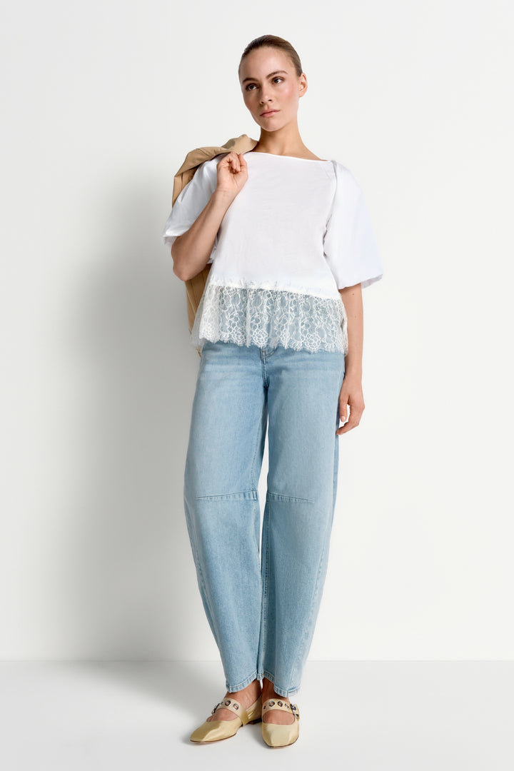 Balloon T-Shirt with Peplum, white 100 Bild 2