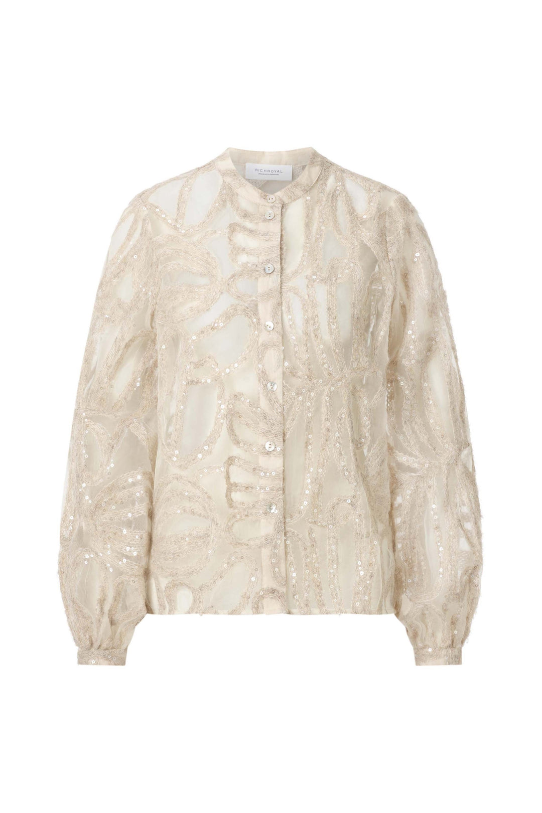 Blouse with Shiny Wool Chiffon, pearl white 113 Bild 1