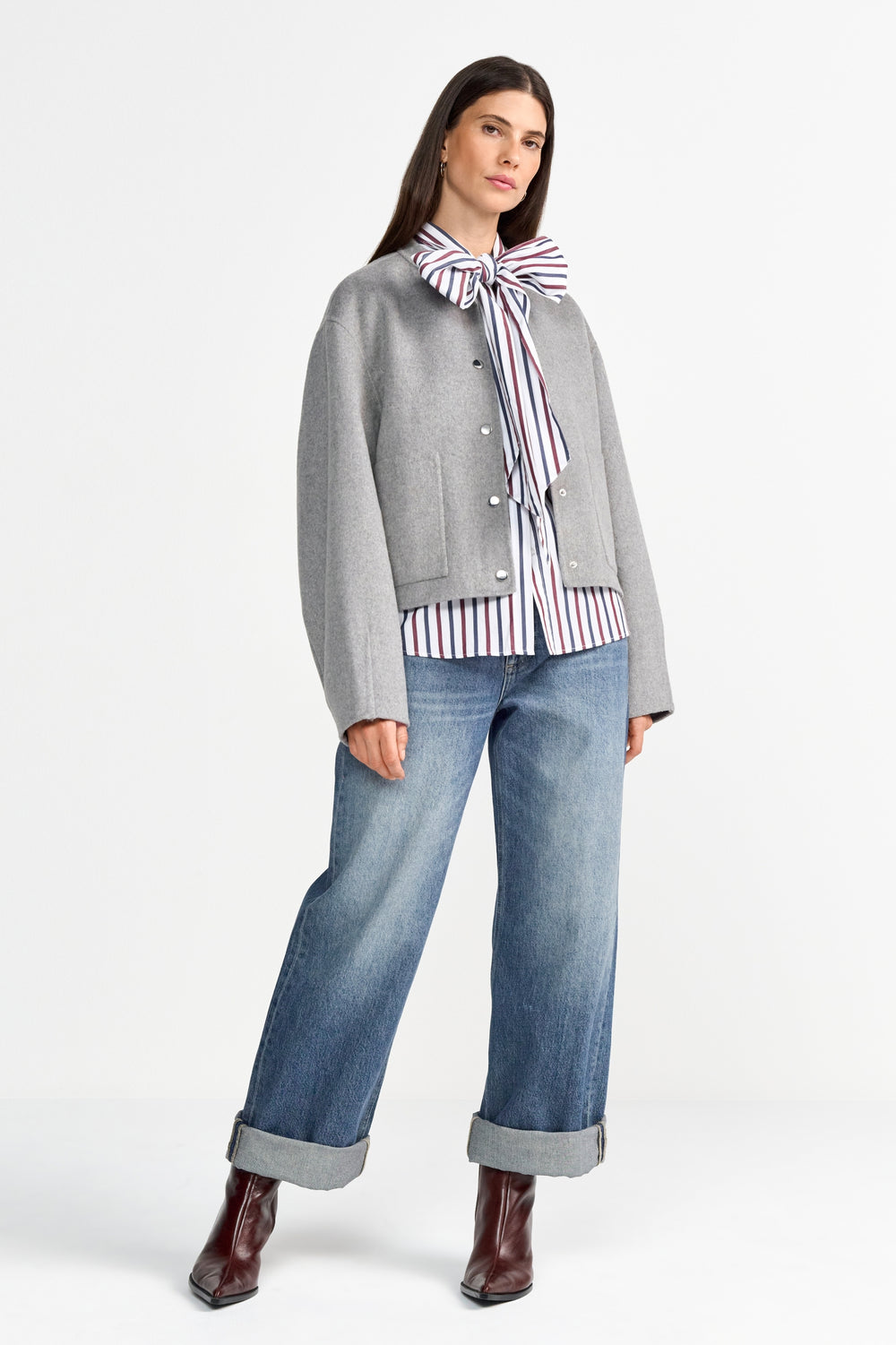 Bomber Jacket Splittable Wool, silver mist 844 Bild 2