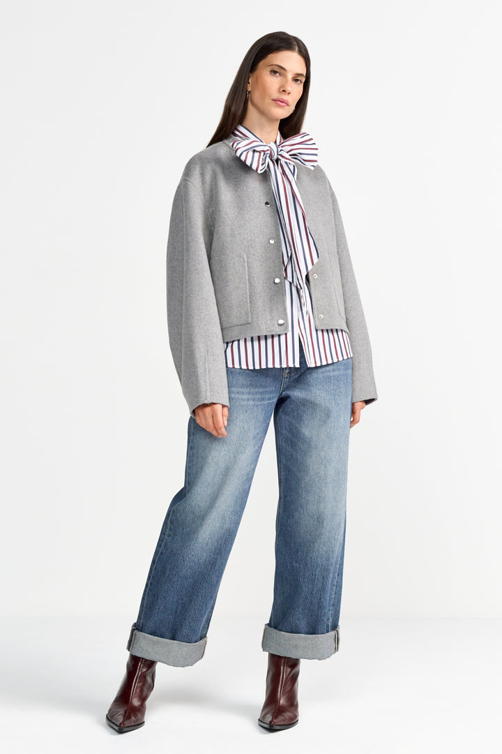 Bomber Jacket Splittable Wool, silver mist 844 Bild 2