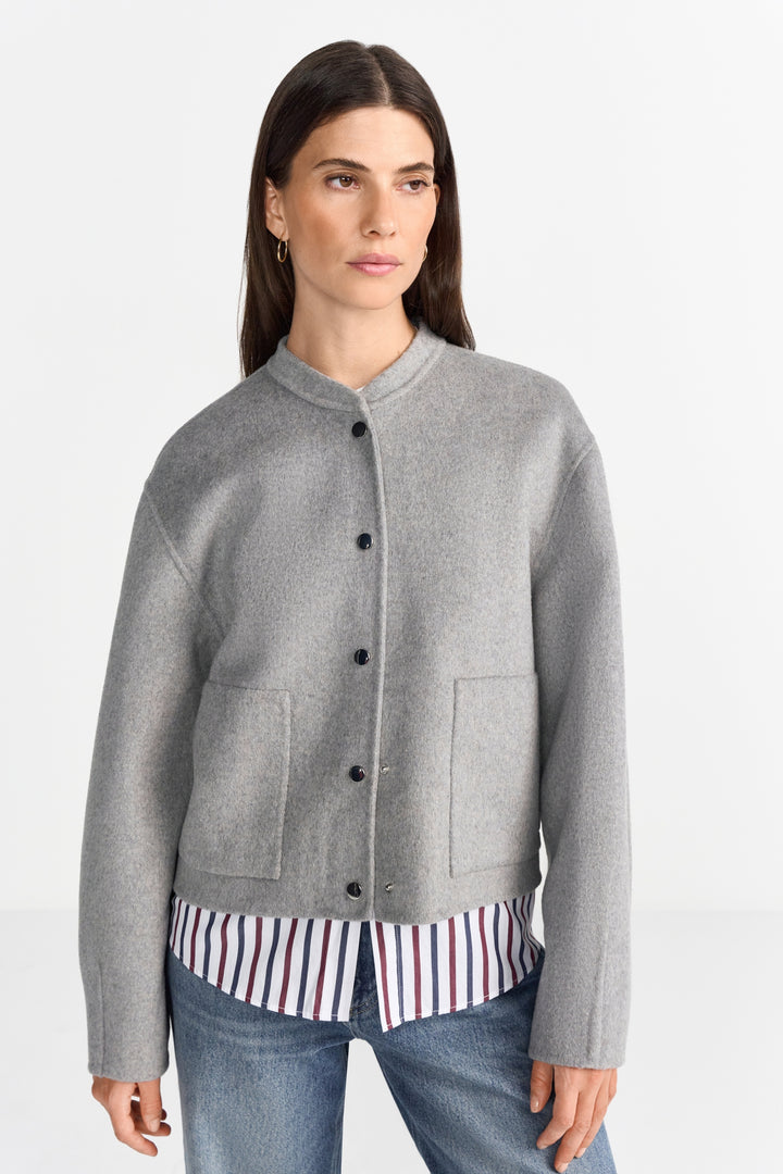 Bomber Jacket Splittable Wool, silver mist 844 Bild 3