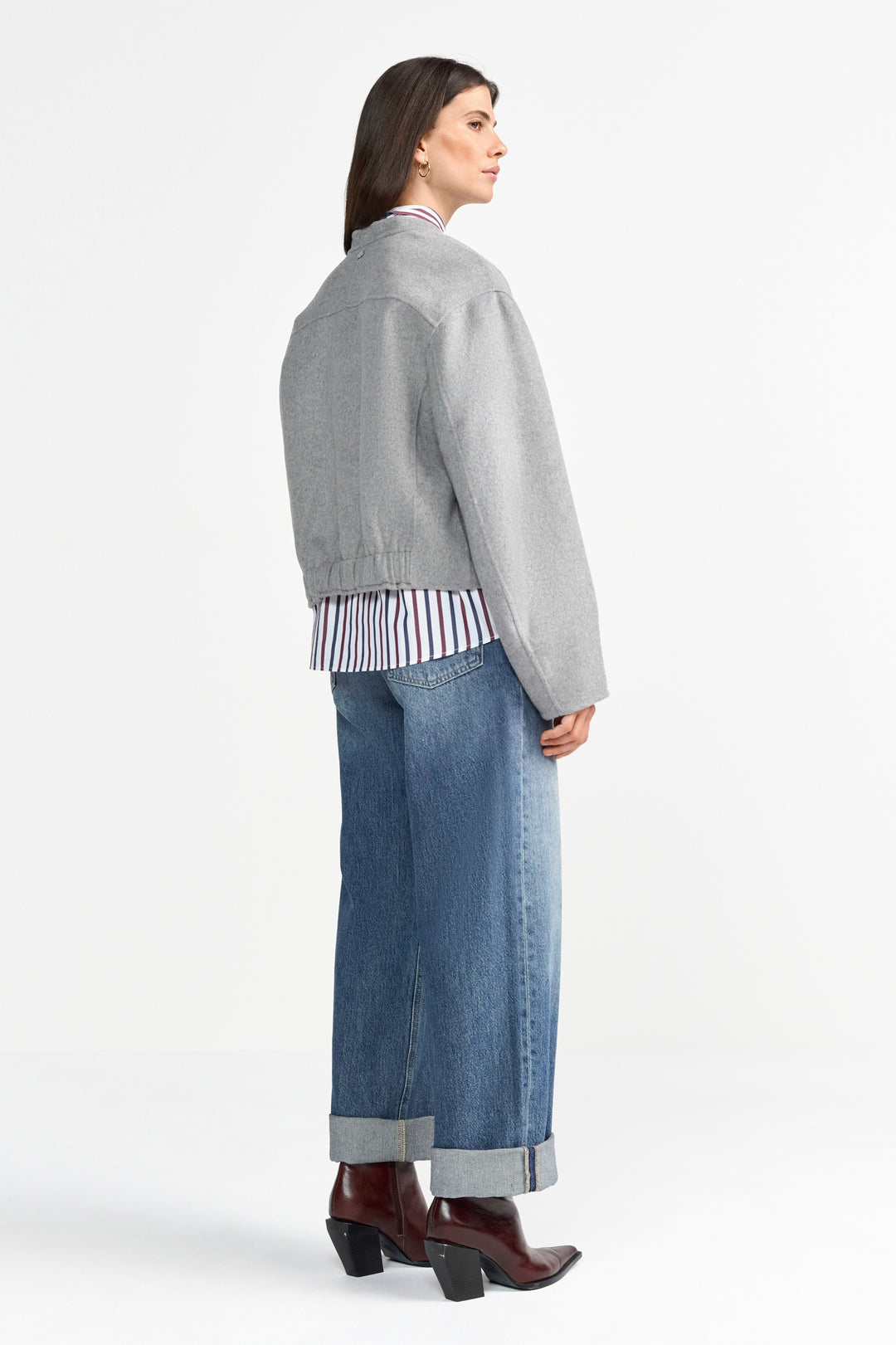 Bomber Jacket Splittable Wool, silver mist 844 Bild 4