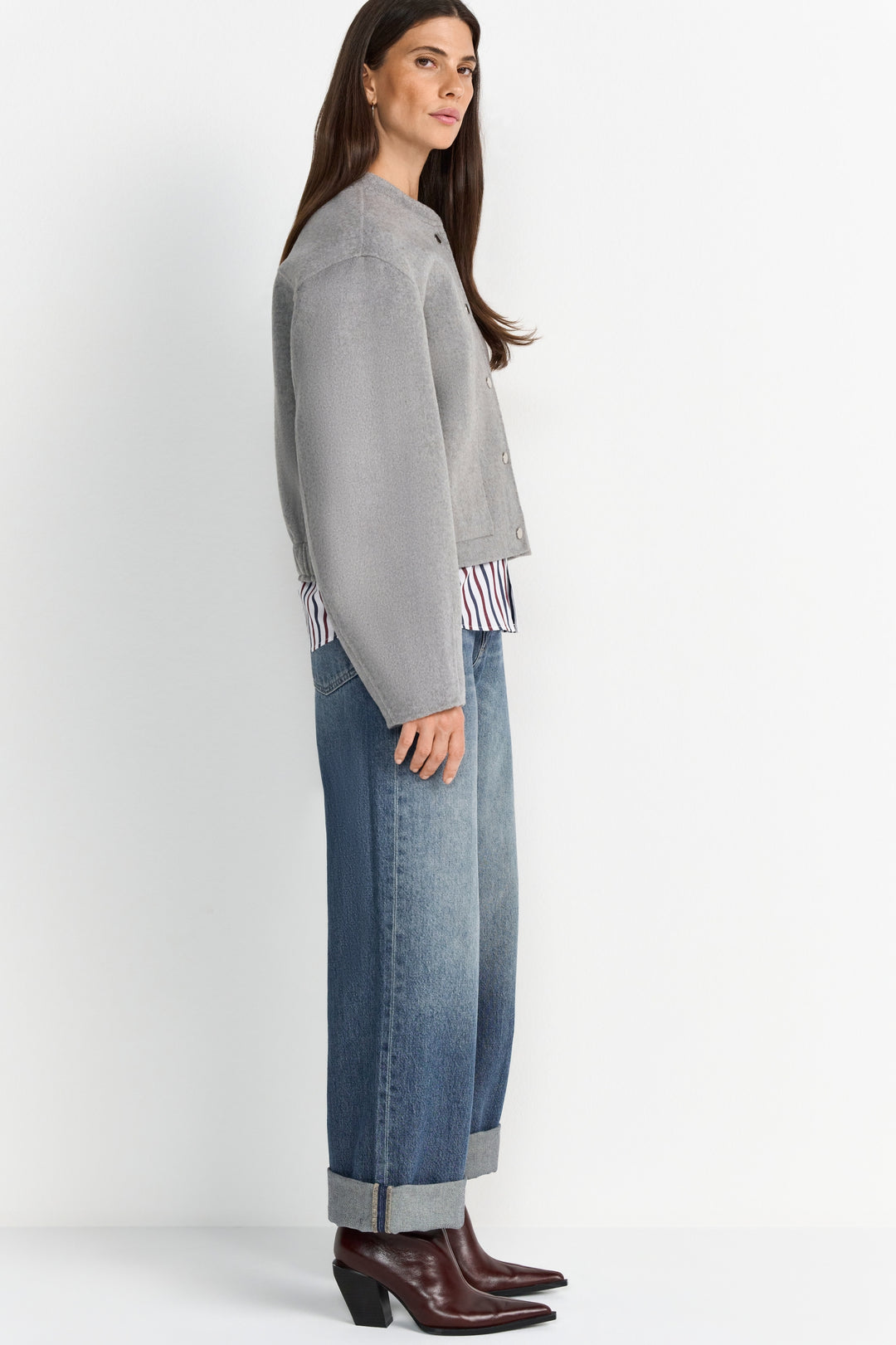 Bomber Jacket Splittable Wool, silver mist 844 Bild 6