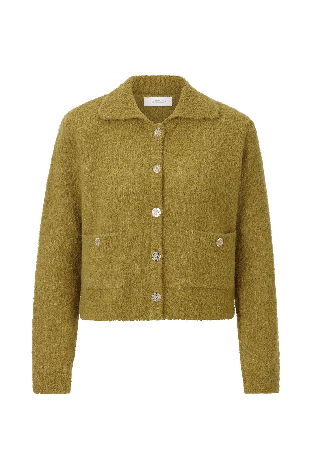 Boucle Cardi with Collar, golden moss 411 Bild 1