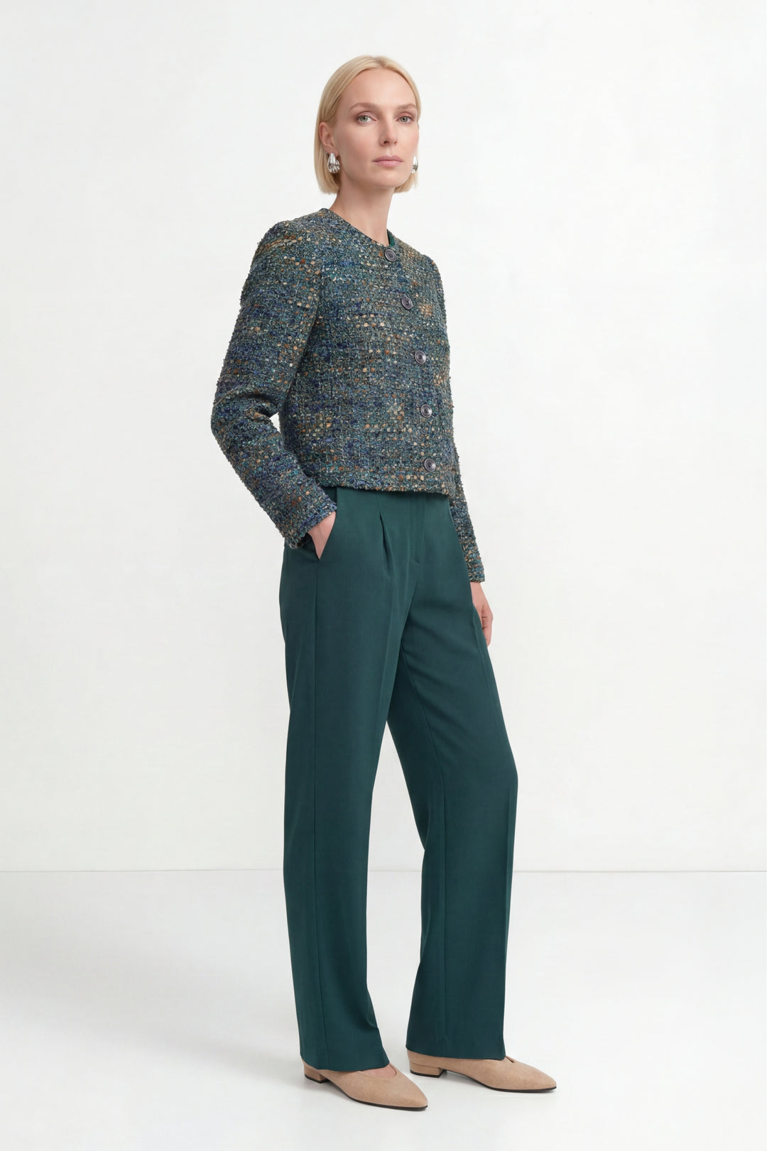 Boxy Boucle Jacket, blue jewel 726 Bild 2