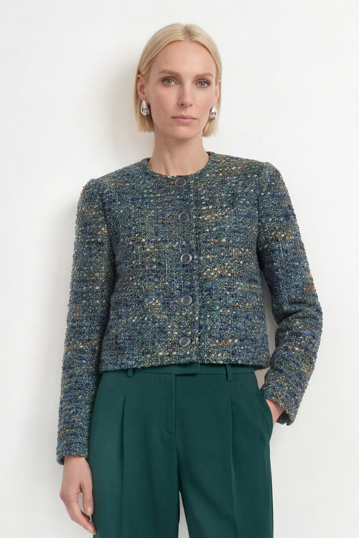 Boxy Boucle Jacket, blue jewel 726 Bild 3