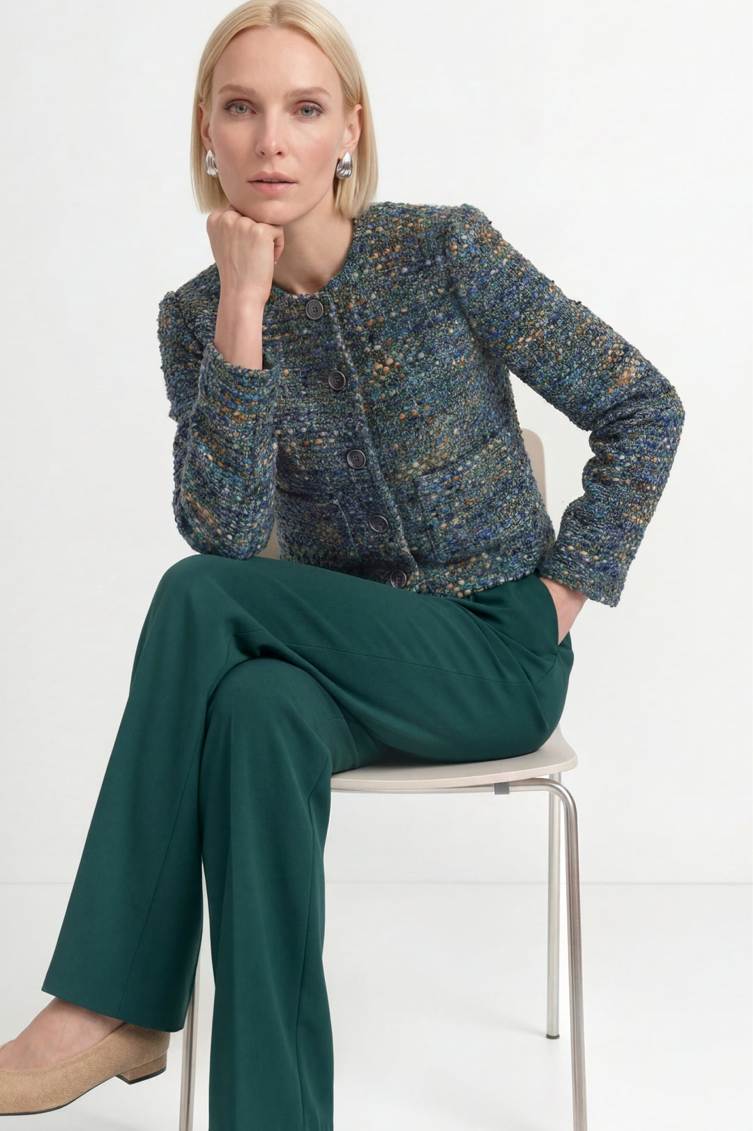 Boxy Boucle Jacket, blue jewel 726 Bild 6