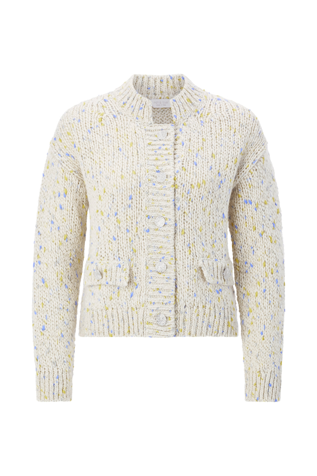 Boxy Neps Yarn Cardigan, urban lime 395 Bild 1