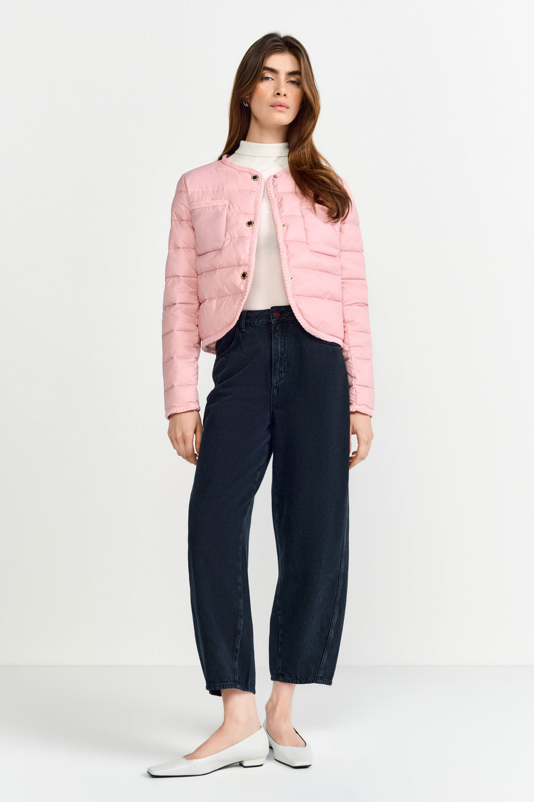 Boxy padded nylon jacket with deco, winter rose 603 Bild 2