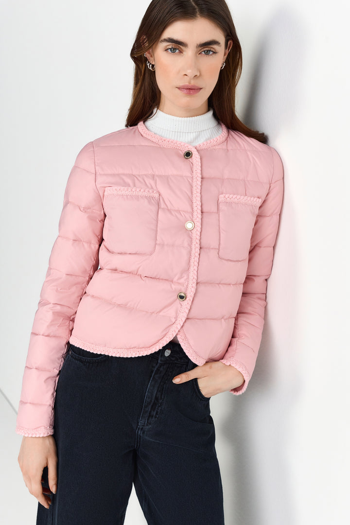 Boxy padded nylon jacket with deco, winter rose 603 Bild 6