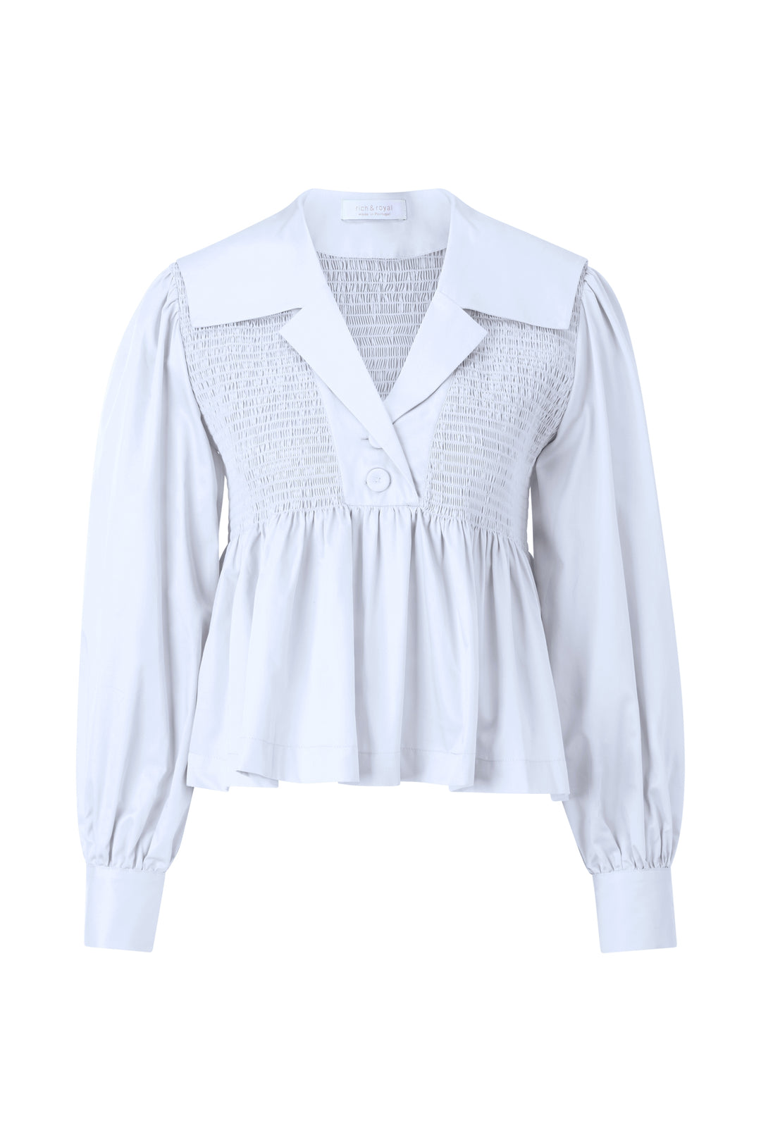 Cotton Blouse with Peplum, white 100 Bild 1