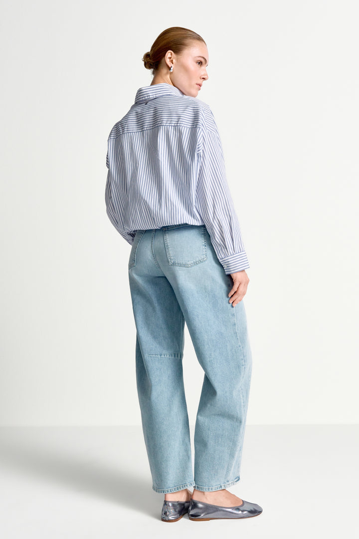 Cotton Striped Balloon Blouse, skyway blue 718 Bild 4