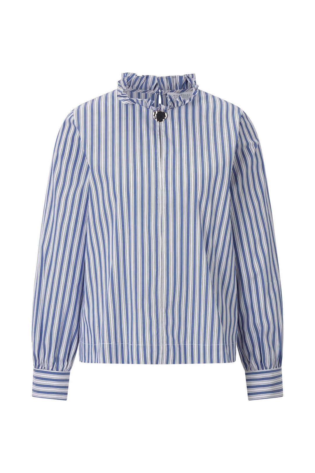Cotton Striped Ruffle Blouse, midnight blue 781 Bild 1