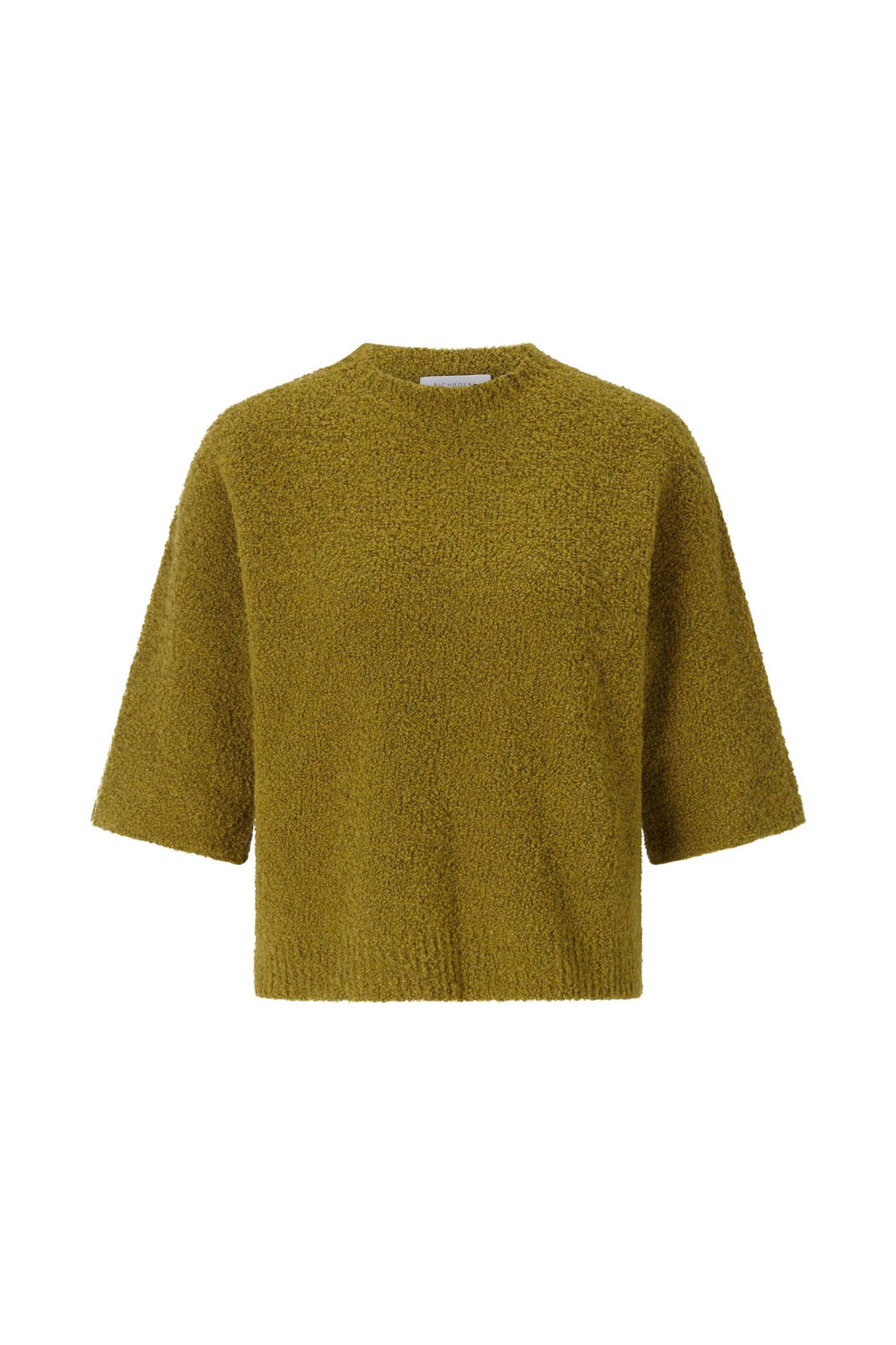Crew NK SH Sleeve Oversized Bouclé, golden moss 411 Bild 1