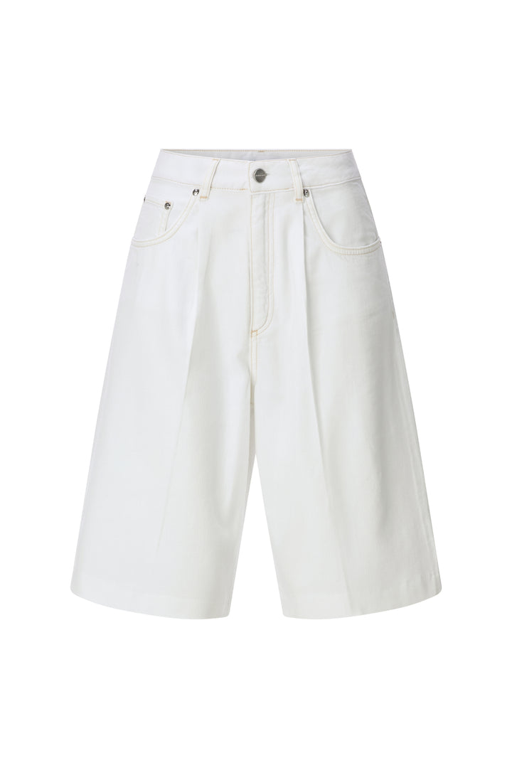 Denim bermuda with pleat, white stone 116 Bild 1