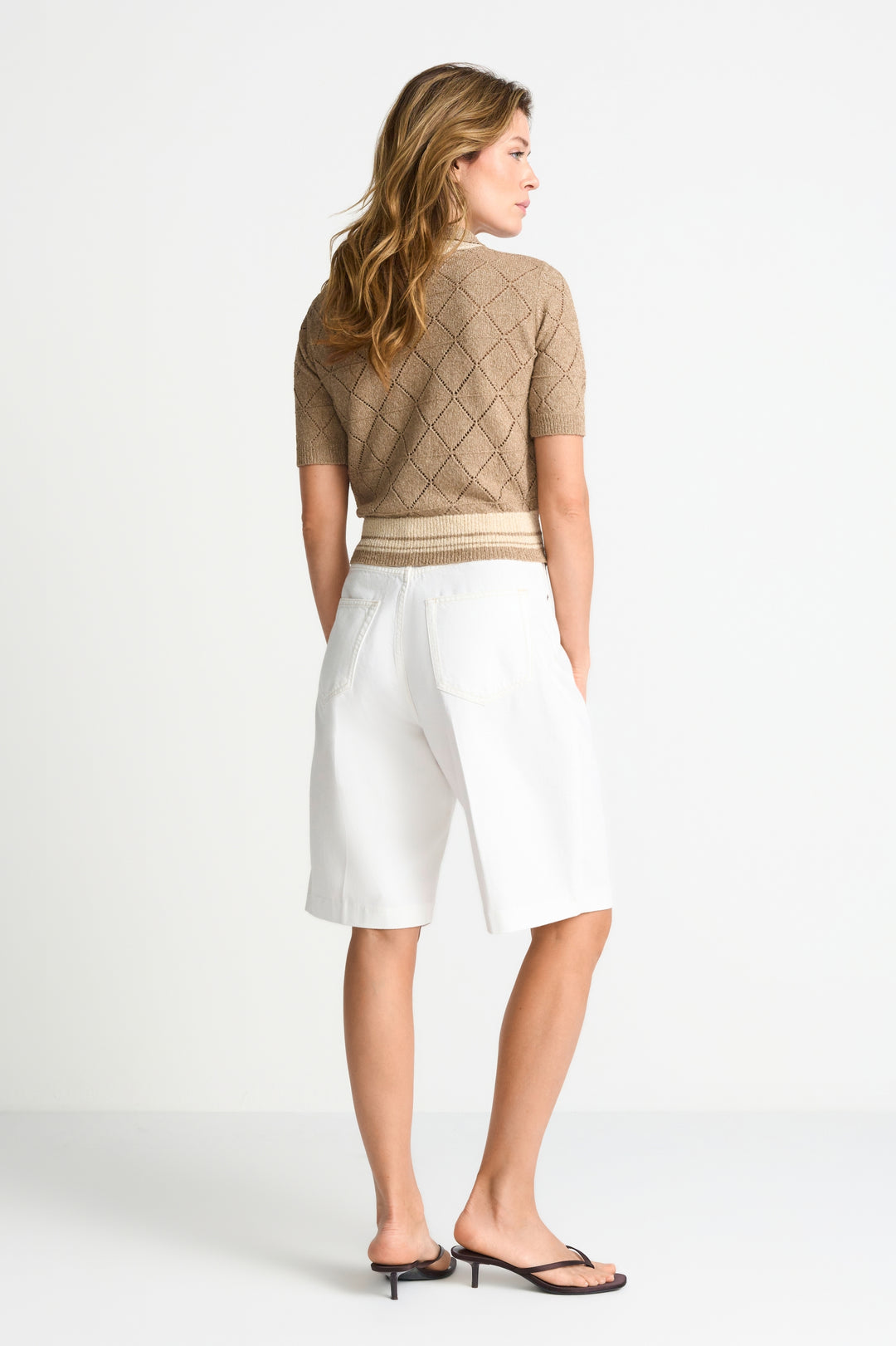 Denim bermuda with pleat, white stone 116 Bild 4