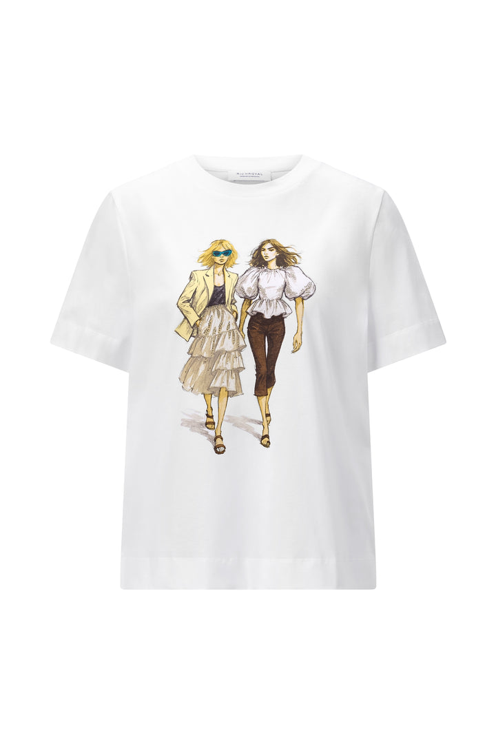 Easy Fit T-Shirt Women Print, white 100 Bild 1