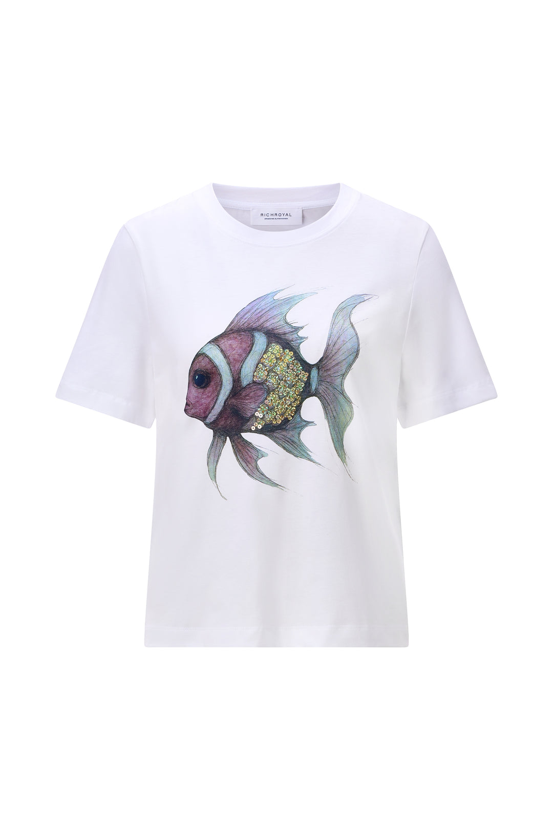 Elegant Fit T-Shirt Fish, white 100 Bild 1