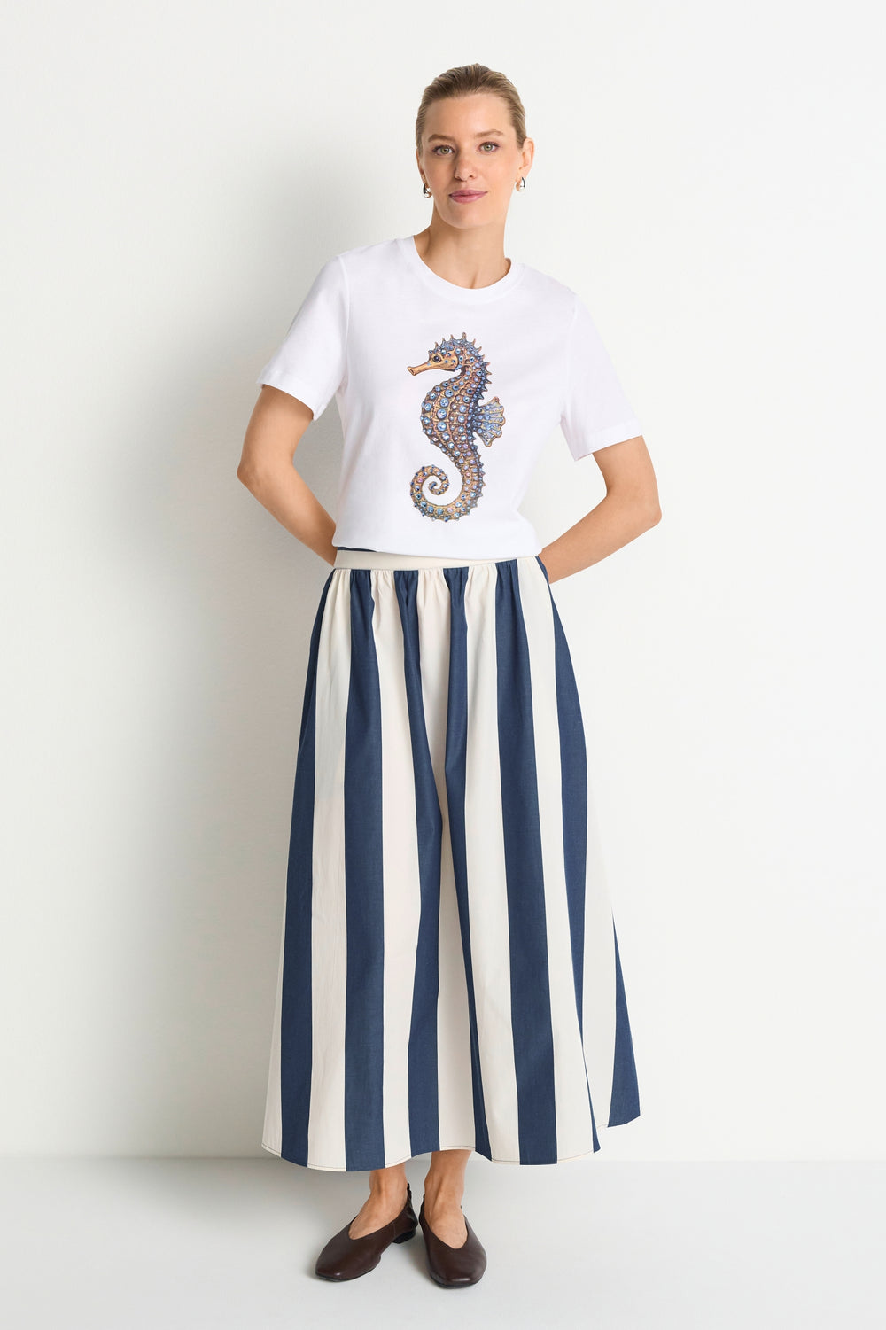 Elegant Fit T-Shirt Seahorse, white 100 Bild 2