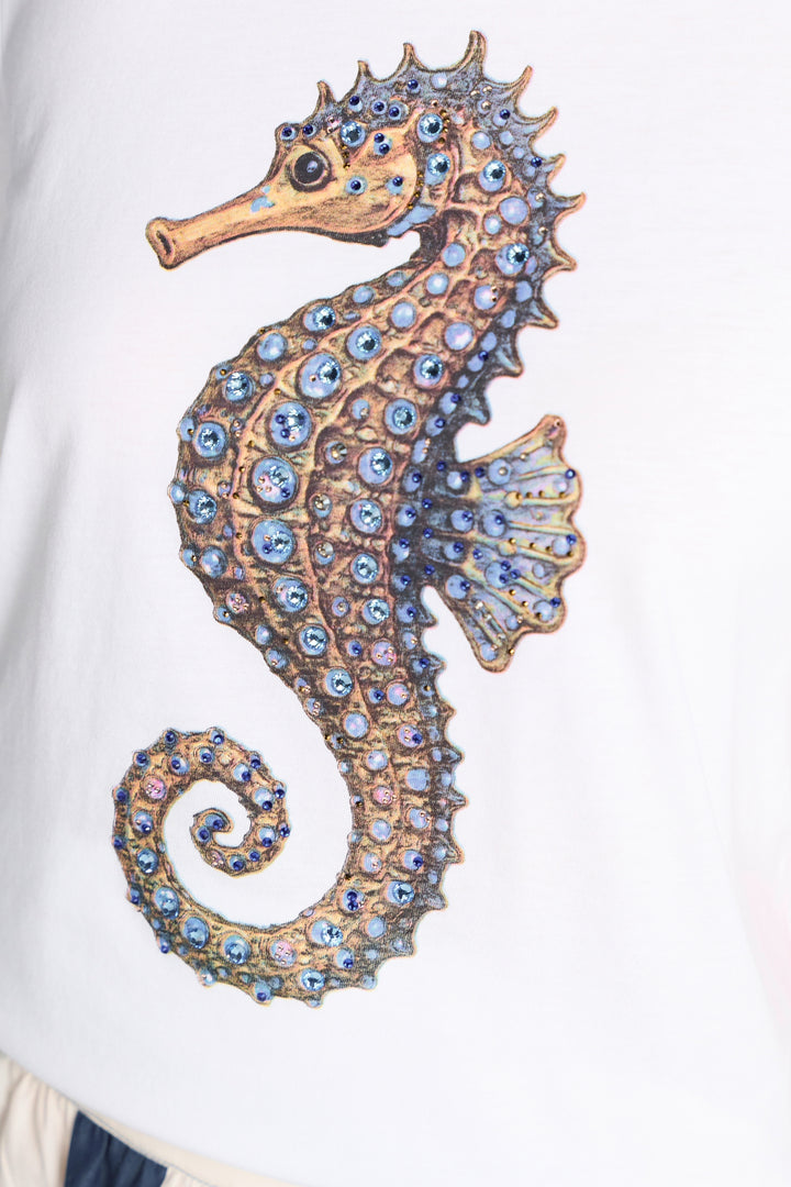 Elegant Fit T-Shirt Seahorse, white 100 Bild 5