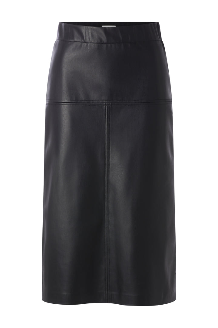 Fake Leather Midi Skirt, black 890 Bild 1