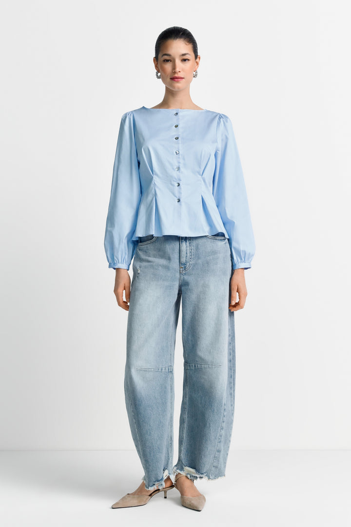 Fitted Cotton Blouse, skyway blue 718 Bild 2