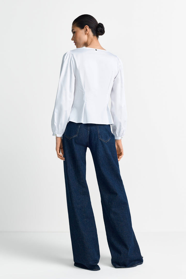 Fitted Cotton Blouse, white 100 Bild 4