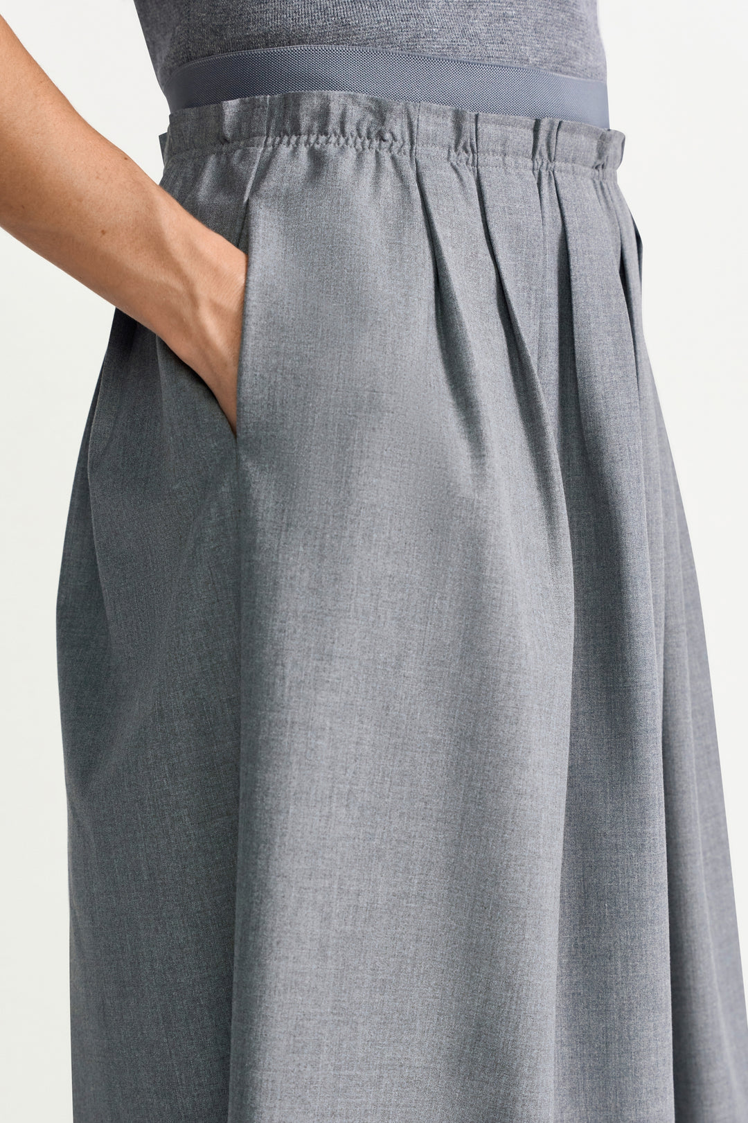 Flanel Midi Skirt, grey melangé 845 Bild 5