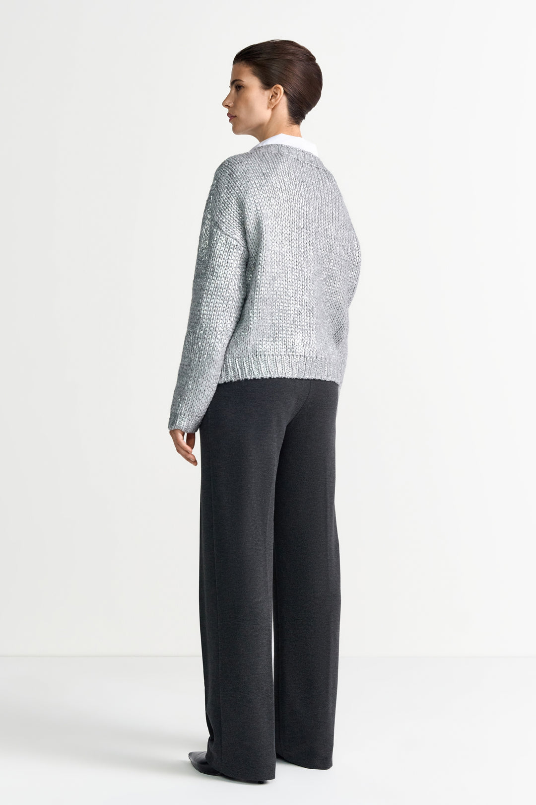 Foil Printed Crew Neck, silver 995 Bild 4