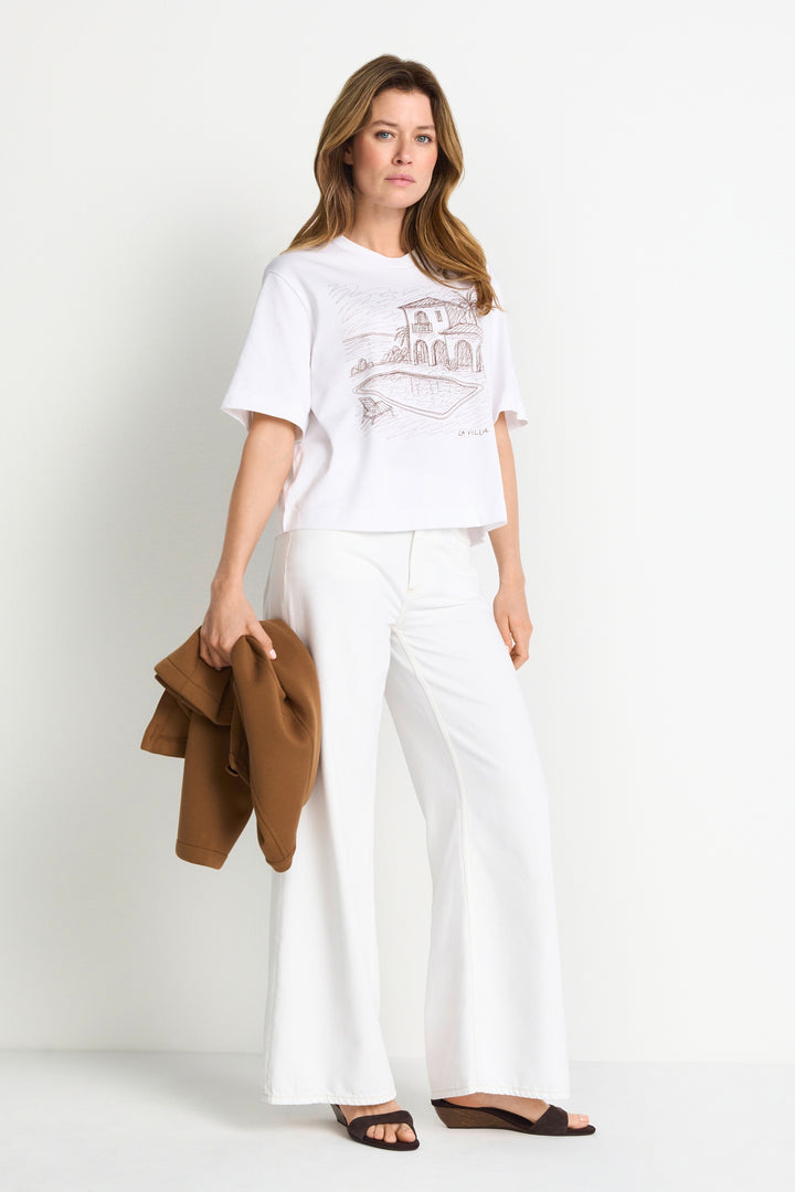 Gentle Fit T-Shirt with Print, white 100 Bild 2