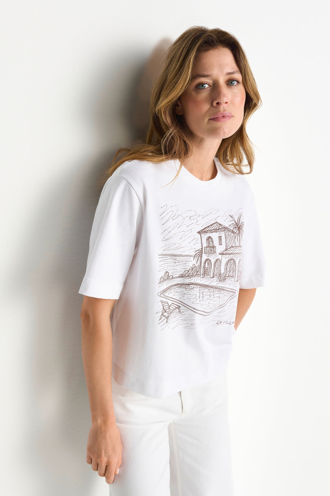 Gentle Fit T-Shirt with Print, white 100 Bild 3