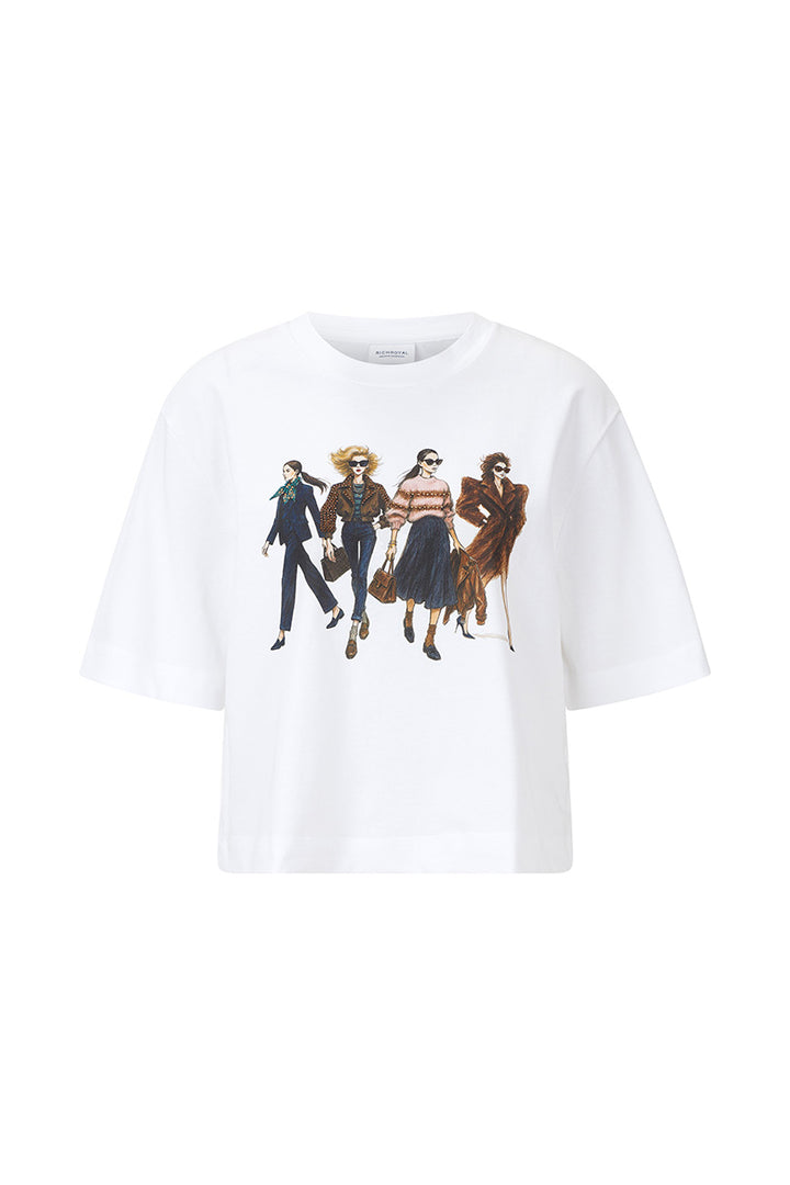 Gentle Fit T-Shirt with Women Print, white 100 Bild 1
