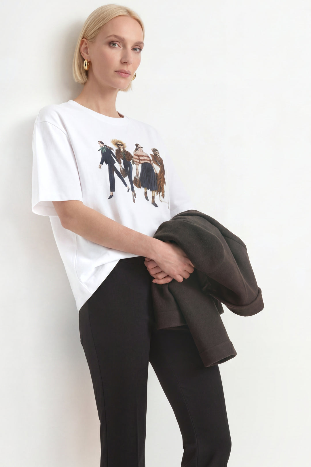 Gentle Fit T-Shirt with Women Print, white 100 Bild 3