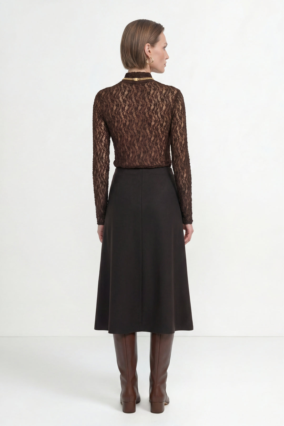 Jersey Lace Turtleneck Longsleeve, chocolate torte 298 Bild 4
