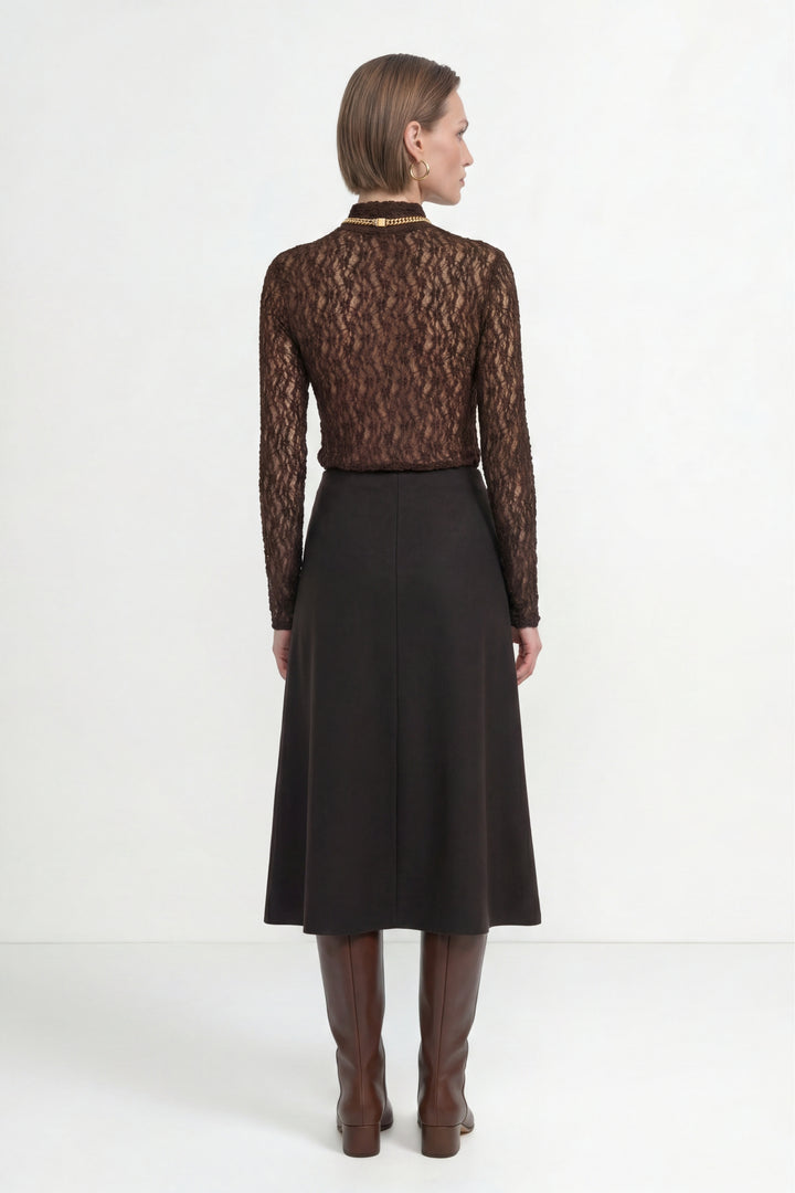 Jersey Lace Turtleneck Longsleeve, chocolate torte 298 Bild 4