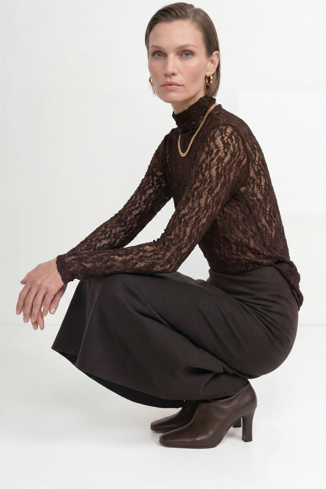 Jersey Lace Turtleneck Longsleeve, chocolate torte 298 Bild 6